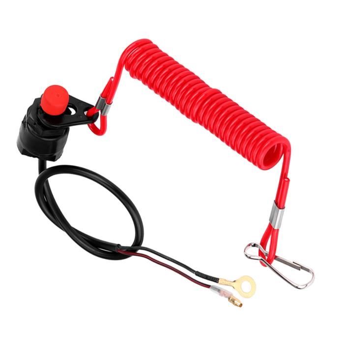 Pretfy Interrupteur Moteur Kill Switch – Cordon Longe Bateau Moto VTT – Étanche Installation Facile