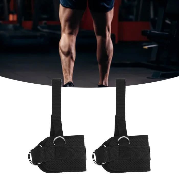Sangles De Cheville Gymreapers (paire) Pour Machine à Câble - Entraînements Fessiers Et Jambes - Noir