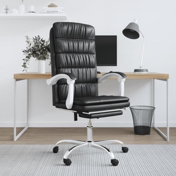 famirosa fauteuil inclinable de bureau noir similicuir-653