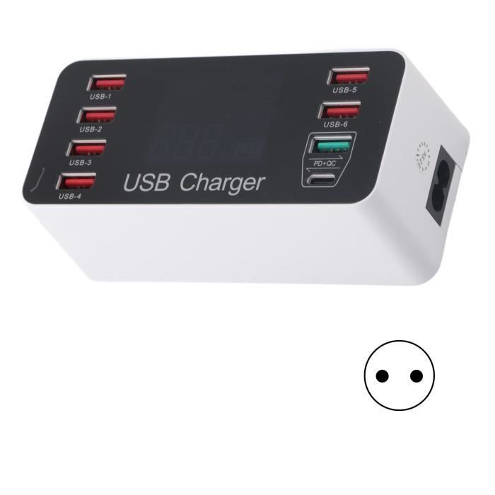 Chargeur Mural Rapide Universel QC3.0 - 2 Ports USB - Puissance 30W Max - Vida IT - Noir