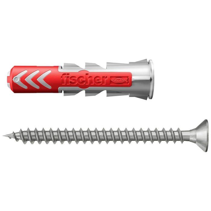 Fischer DuoPower 8 x 40 S A2 set de 2 chevilles inox avec 2 vis fraisées 5,0 x 55 mm