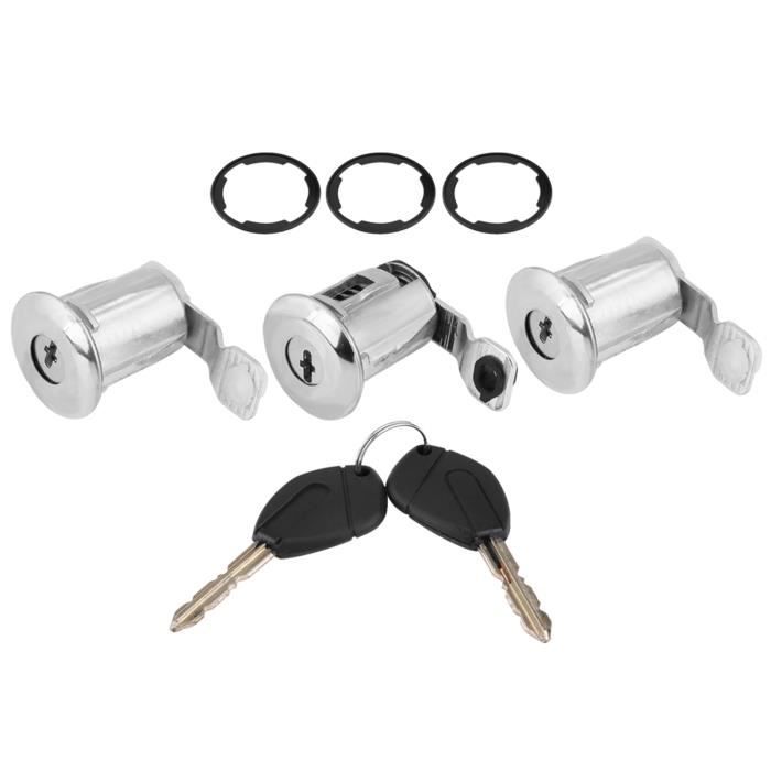Ensemble Serrure Porte Voiture Avec 2 Clés Pour Peugeot 206 1998-2009