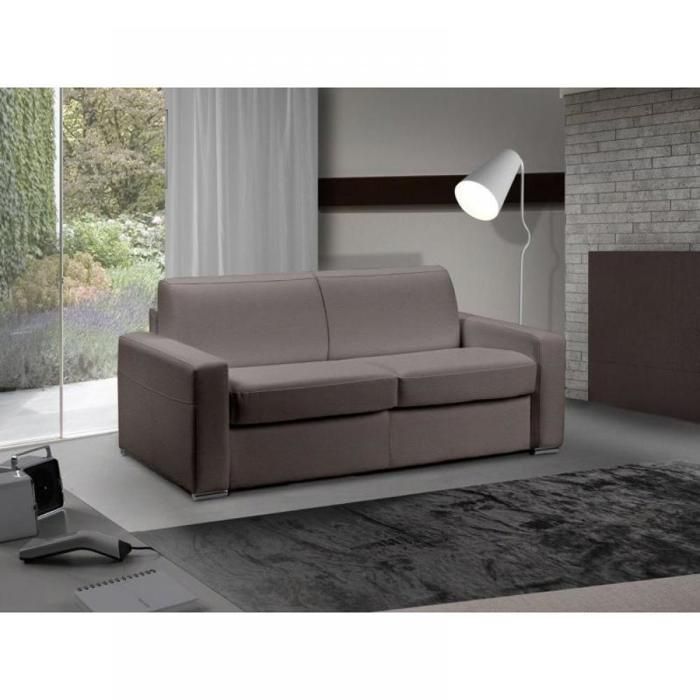Canape Lit 2 3 Places Master Convertible Rapido 120 Cm Polyurethane Taupe Matelas 18 Cm Inclus Taupe Cuir Inside75 Achat Vente Canape Sofa Divan Cdiscount