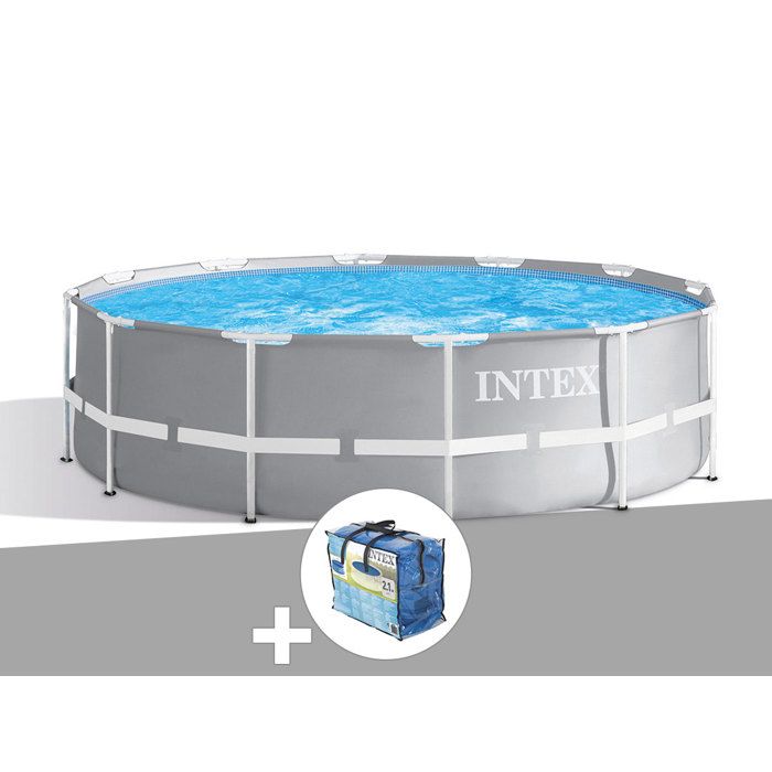 Kit piscine tubulaire Intex Prism Frame ronde 3,66 x 1,22 m + Bâche à bulles