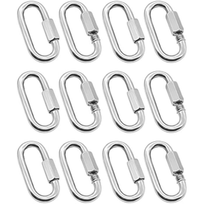 Yasorn M6 – Lot De 5 Maillons Rapides En Acier Inoxydable 304, Forme D, écrou Fileté, Charge 200 Kg – Pour Chaînes, Câbles, Marine, Camping, Sac à Dos
