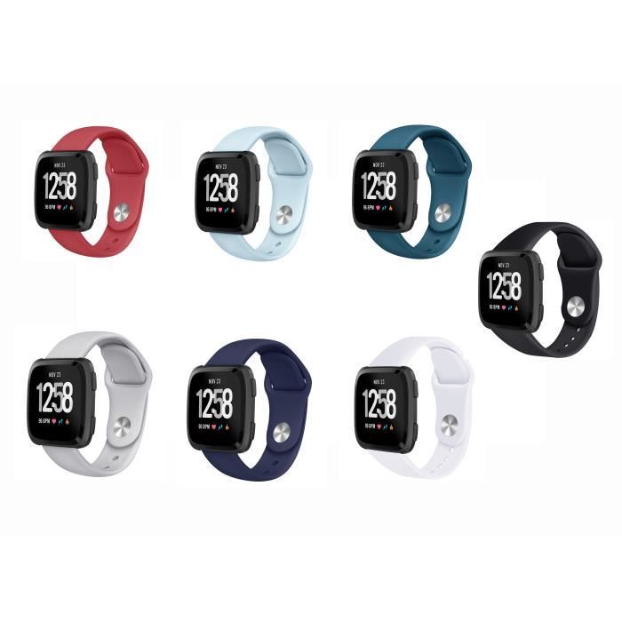 [LOT DE 7]Bracelet Compatible avec Fitbit Versa /Fitbit Versa 2/Versa Lite Bande de Remplacement en Silicone Femme Homme Petit /S