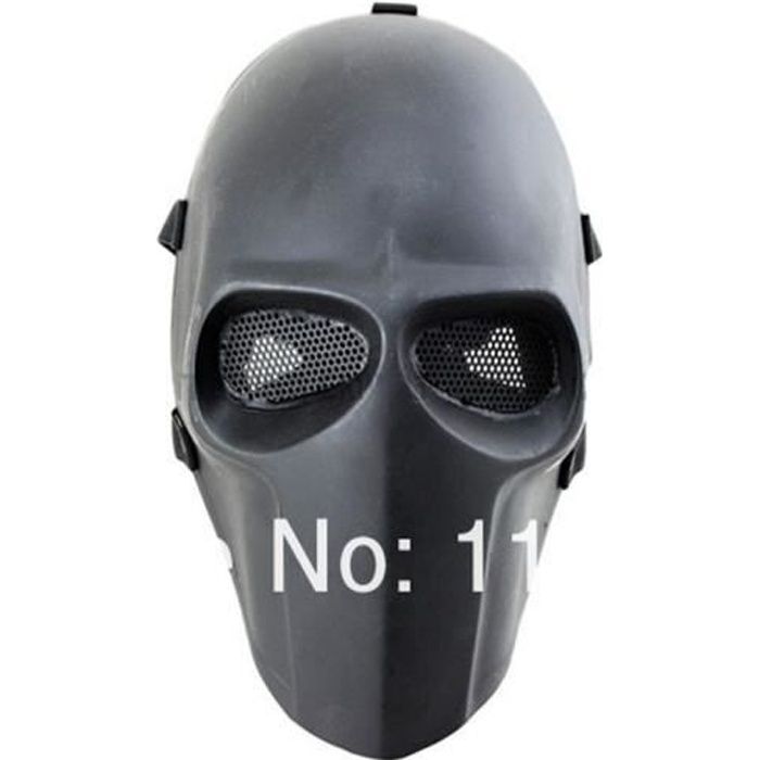 Armée de fibre de verre de masque Airsoft Paintball casque (noir