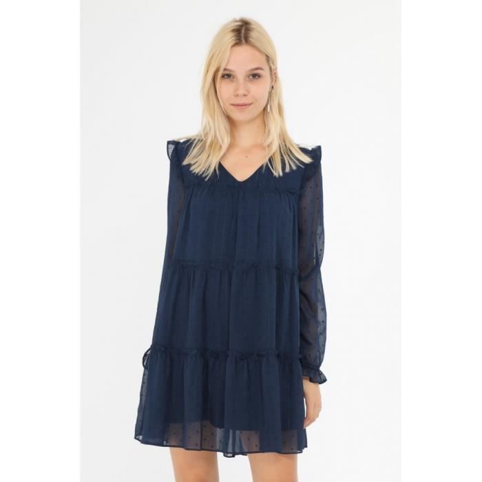 robe fluide bleu marine