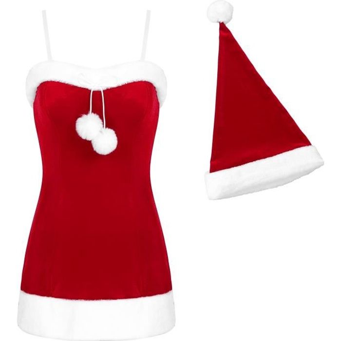 Deguisement Mere Noel Xl Robe De Noel Femme Deguisement Mere Noel Nuisette Babydoll Bonnet Chapeau De Pere Noel Mini Jupe Cadeau Noel Anniversaire S Xl Rouge Cdiscount Pret A Porter