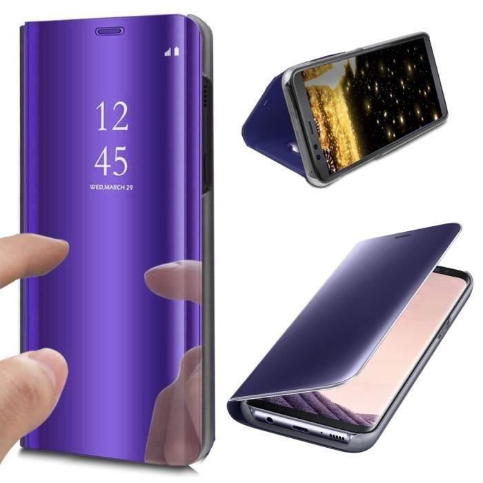 Coque Iphone 11 Clear View Etui À Rabat Antichoc Coque Miroir Smart Stand Etui Housse Pour Iphone 11 violet