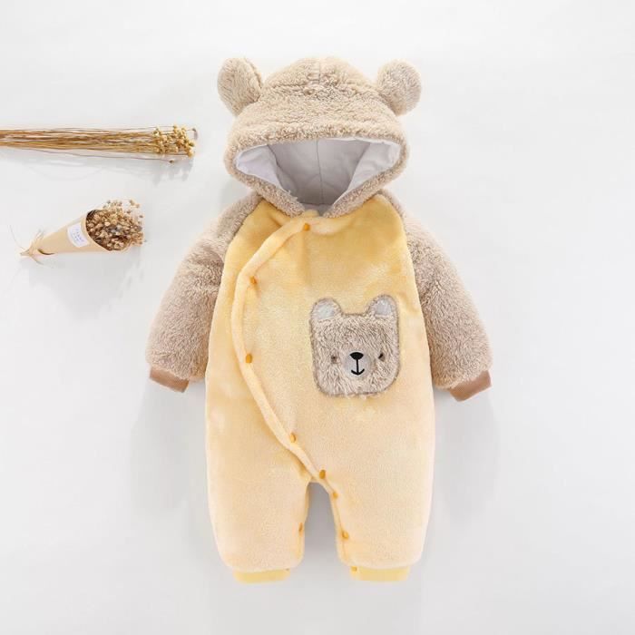 Doringin Combinaison Bebe Unisexe Chaud Manteau A Capuche Enfant Grenouillere Fourrure Barboteuse Hiver Automne Jaune Cdiscount Pret A Porter