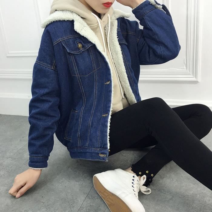Veste jean polaire femme online