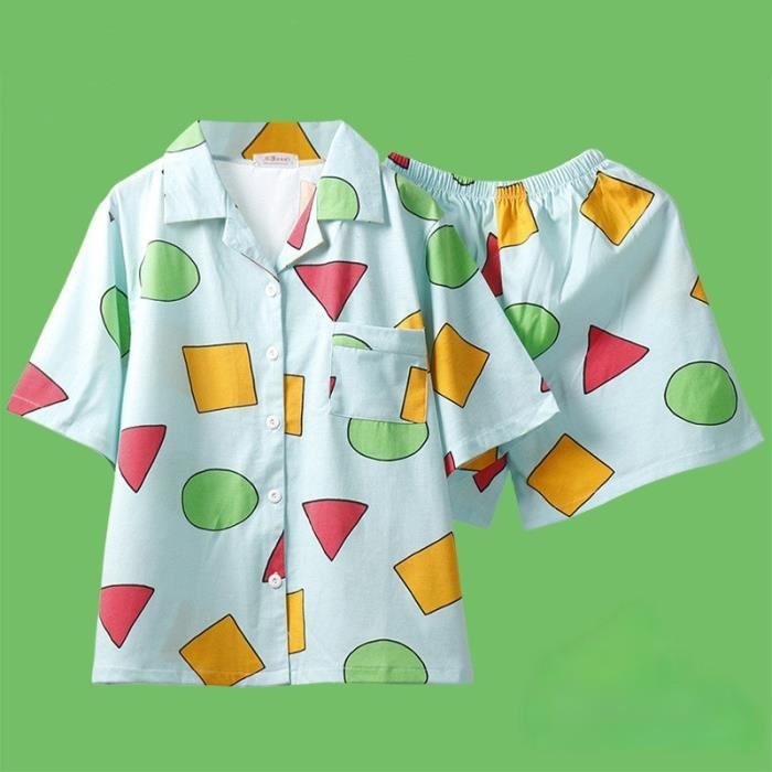 Pyjama en soie femme court,Pyjama d'été espagnol japonais en coton pour