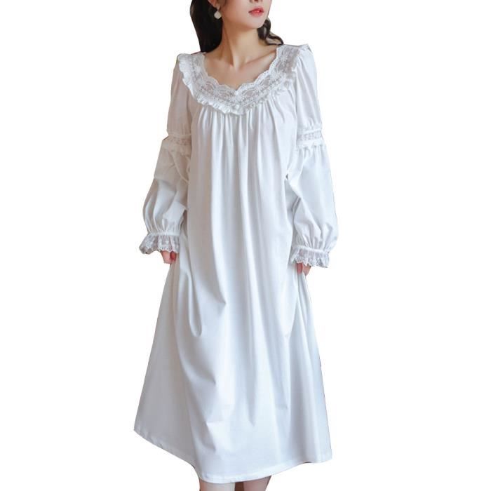 Chemise de sales nuit longue blanche