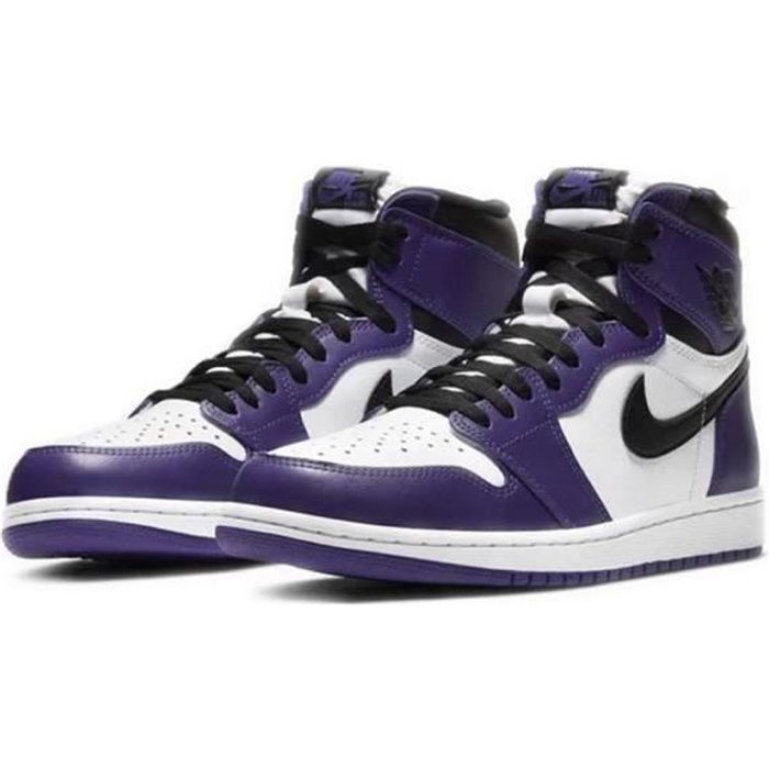 Basket Air-Jordan 1 AJ 1 Retro High Chaussure pour Homme et Femme Violet  Violet - Cdiscount Chaussures