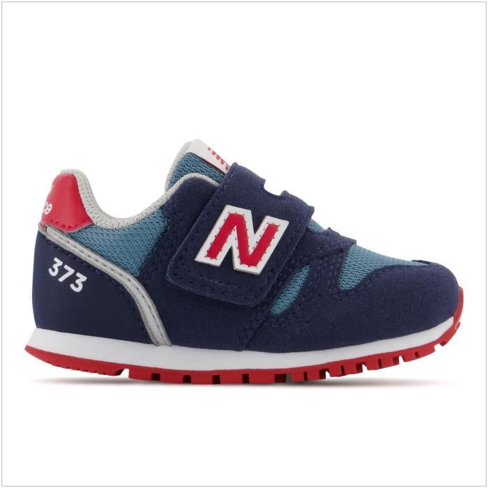 Baskets bébé - New Balance - 373 - bleu foncé/rouge - lacets - textile