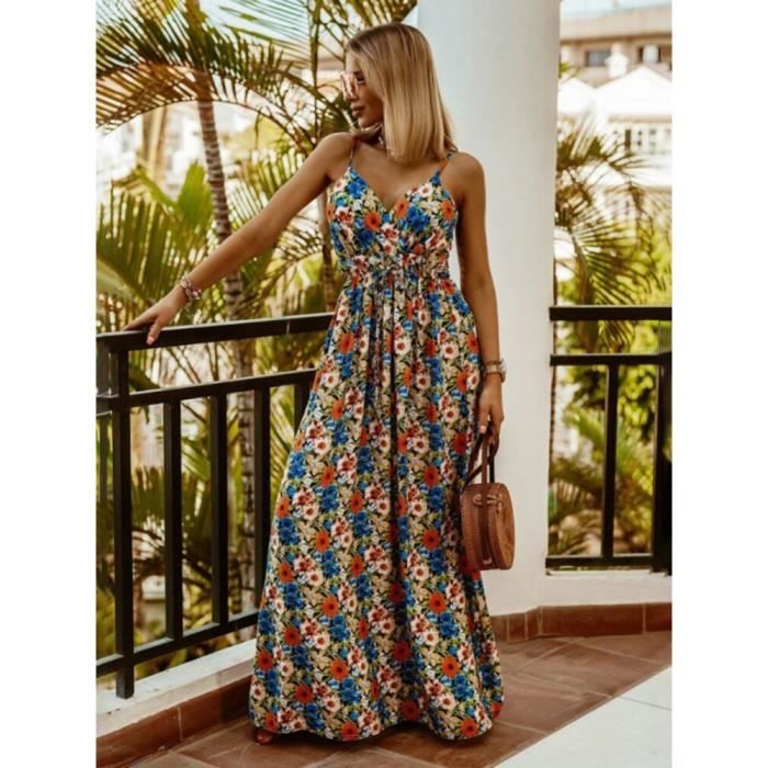 Robe longue bretelle dos nu hotsell