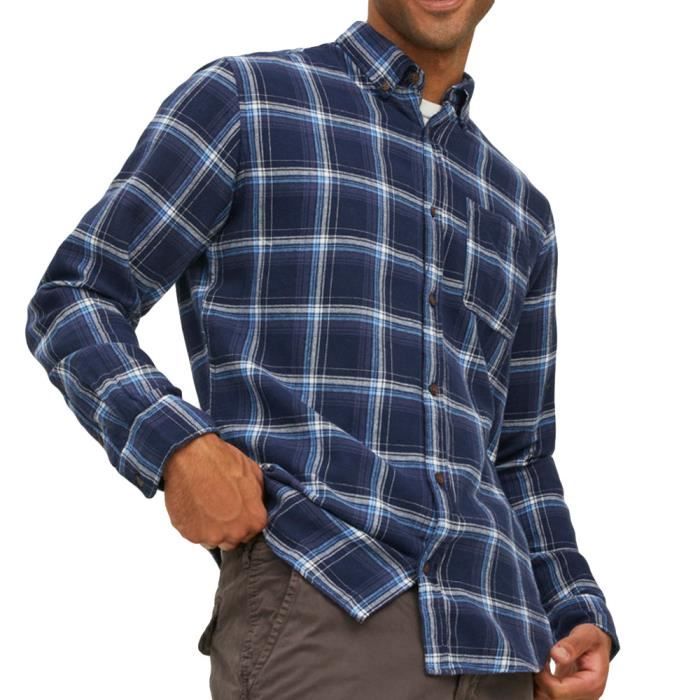 Chemise Homme Jack Jones Classic Bleu Slim fit Manches longues Bleu Cdiscount Pret a Porter