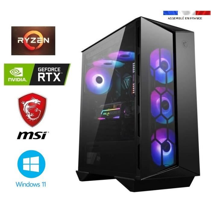 PC Gamer - MSI - Ryzen 7 5700X - RTX 4070 12GO GAMING - 32GO RAM - SSD 1To  + HDD 4To - Cdiscount Informatique