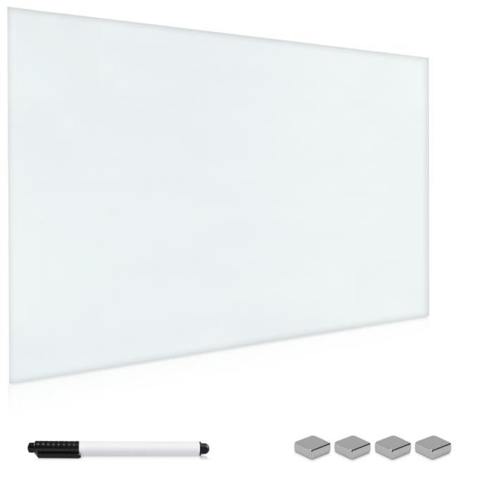 Navaris Tableau blanc magnétique en verre Memo board aimanté avec 1x