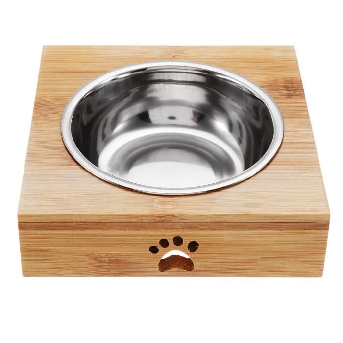 Meilleurs prix pour TEMPSA  Bol en Bambou + Acier Inoxydable pour Chien Chat Pet Bol à Nourriture Bol à Eau