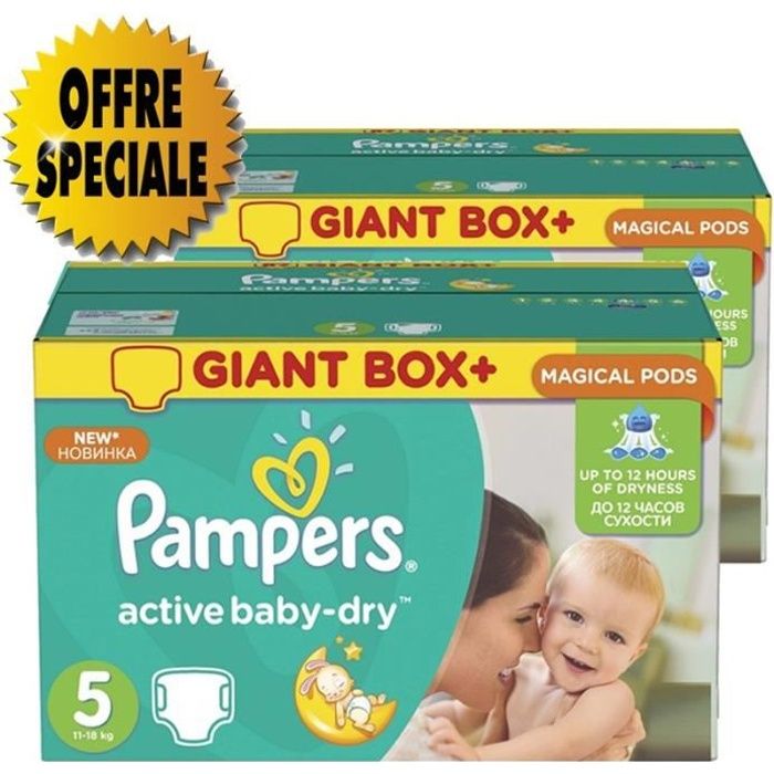 Pampers 84 couches bébé Taille 5 active baby dry Cdiscount