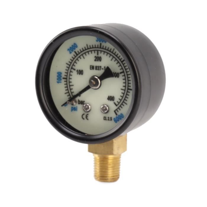 Regun Vider Mini Manomètre à cadran sous vide, -1-0Bar -30-0inHg 50mm 1/8 BSPT Raccord inférieur pour Air Eau Huile