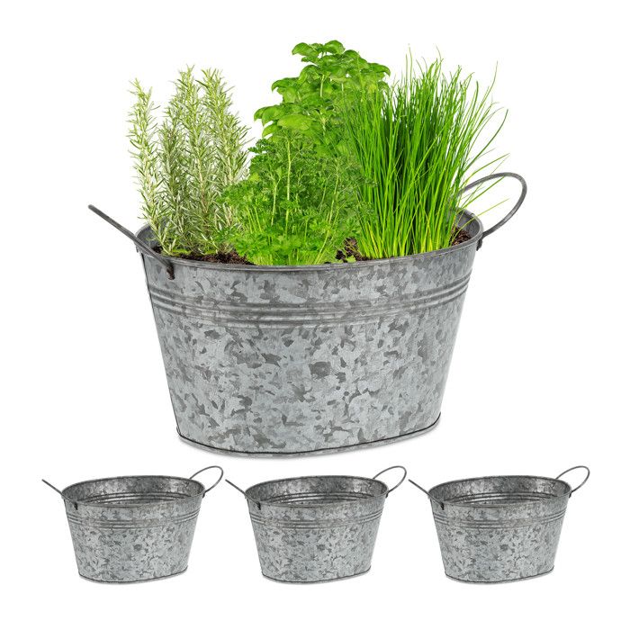 Pots en zinc en set de 4 - 10037395-0