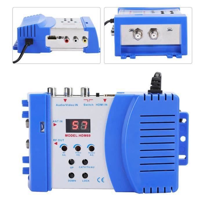 Modulateur RF AV Vers UHF - Transmetteur Audio Vidéo Pour TV Domestique Avec Câble USB | Compatible PAL/NTSC