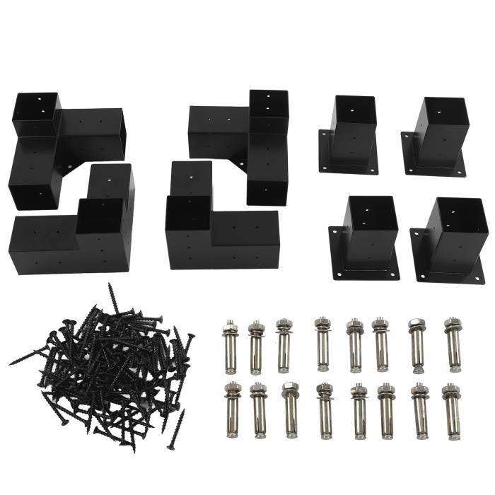 Kit de Supports de Rehausse de Toit, Support de Poutre de Rehausse de Toit de Pergola, Supports de Montage de Poutre de Toit Robustes, Adaptés aux Poutres en Bois 4 × 4/4