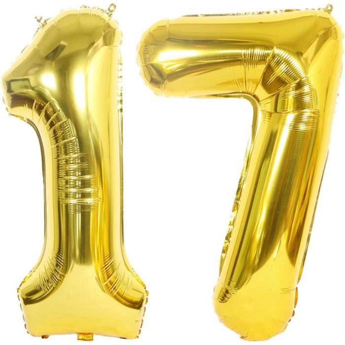 Ballon Géant à Numéros Avec Effet Feuille D'or - Marque Sensations, Neuf Sous Emballage