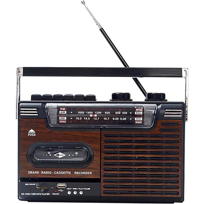 Lecteur de Cassettes Portable Magnétophone Lecteur de Cassettes Radio