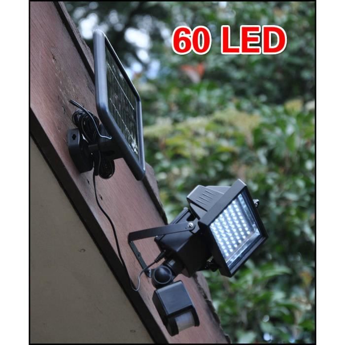 60 LED Solaire Lumière Lumière de sécurité avec détecteur de mouvement, rue Chemin Wall Garden Light Outdoor IP65