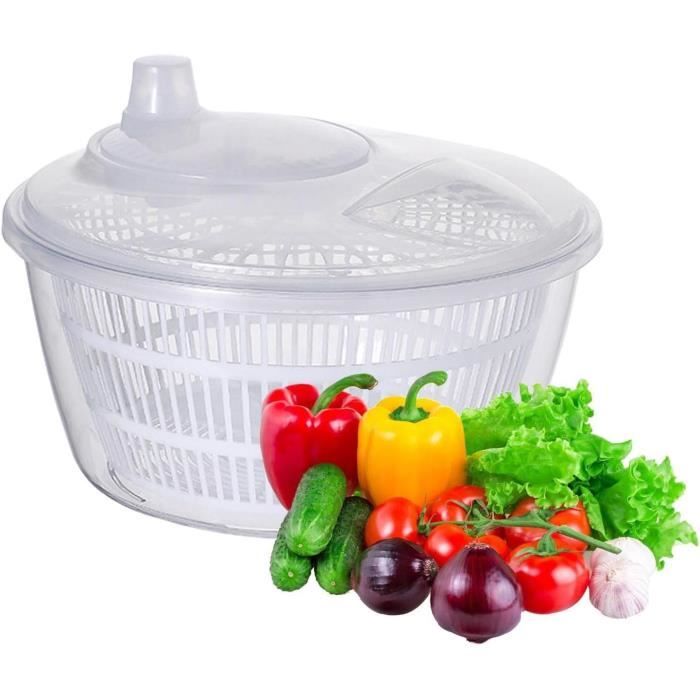 Essoreuse à Salade électrique WDEC - Séchoir à Légumes 4,5L Transparent | Rapide, Mains Libres, Déshydrateur Fruits Et Légumes