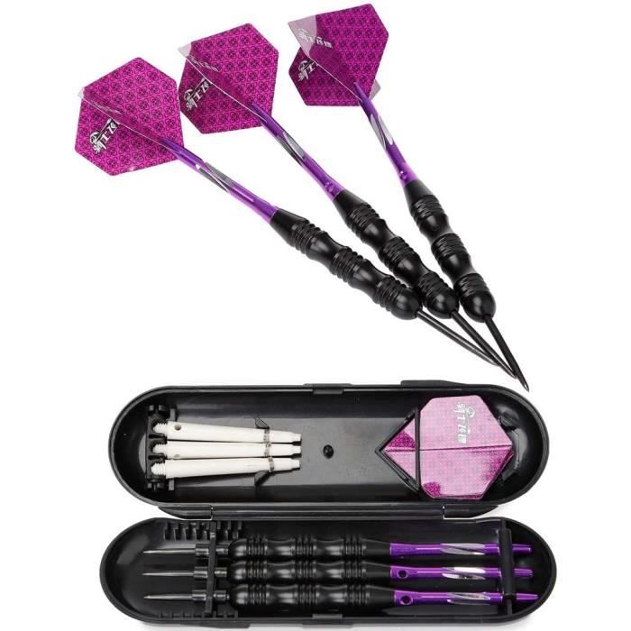 Crazy-M Fléchettes Fléchettes Souples 3 Pièces 20 G Ensemble De Fléchettes Jeu De Fléchettes Tournament Soft Tip, Barils En Métal Revêtu Noir Fléchettes Avec Fléchettes