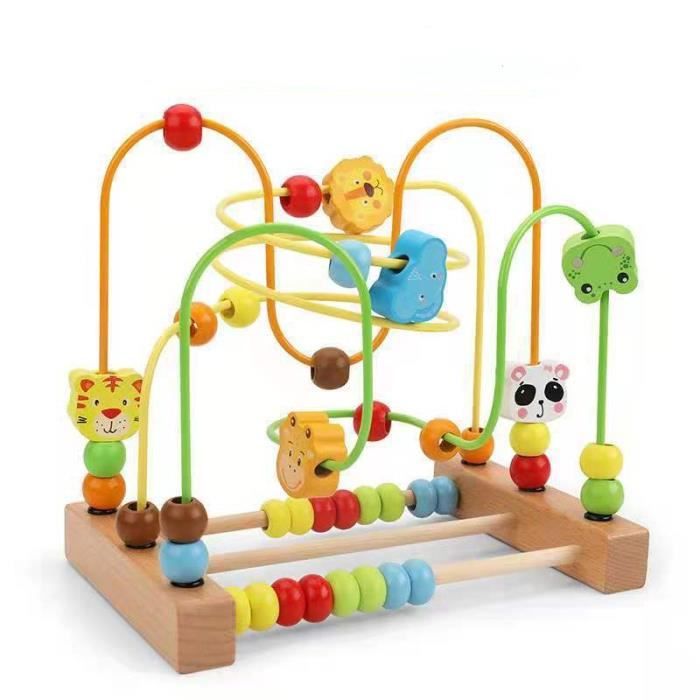 Grand jouet éducatif perlé en bois 2 à 4 ans jouets de coordination œil-main pour bébés enfants