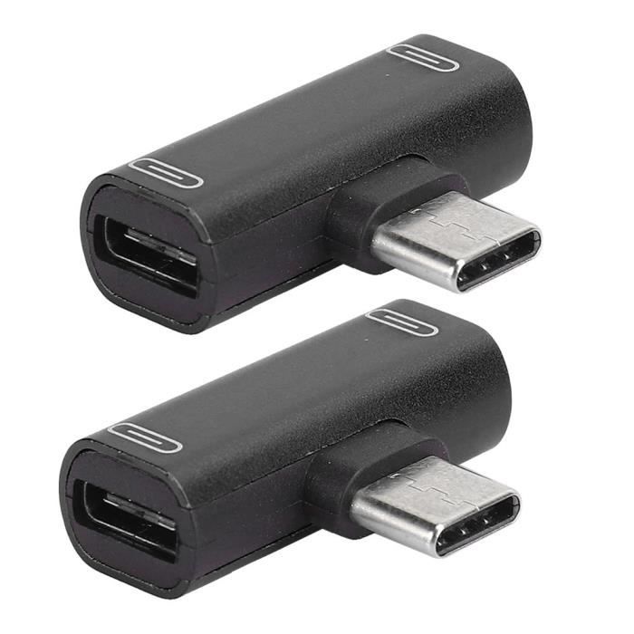 TMISHION adaptateur USB 2PCS Type-C Convertisseur Splitter Double 2 En 1 vers  Casque Adaptateur Chargeur Audio USB Noir (Noir) - Cdiscount Informatique