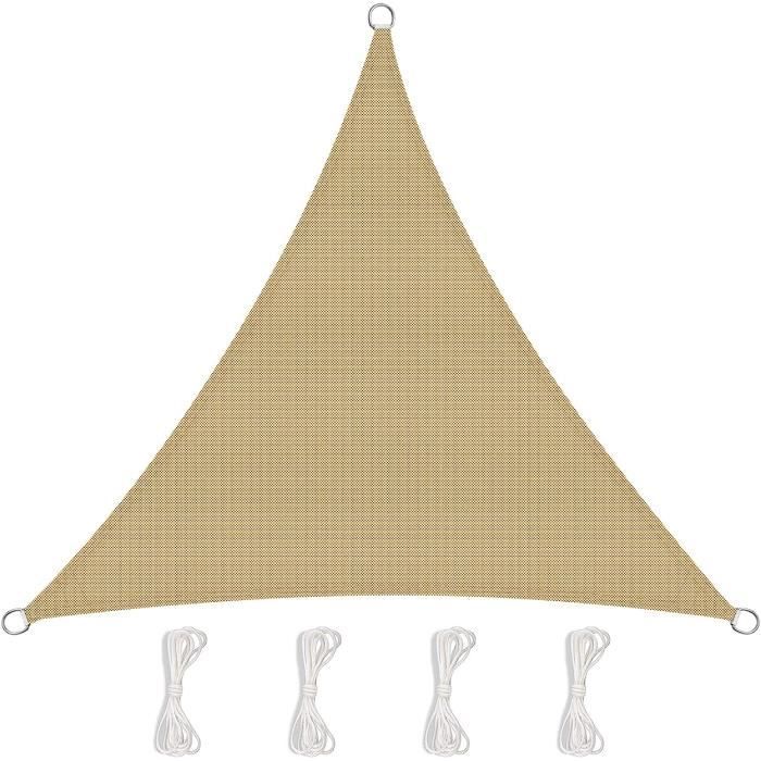 Voile D'Ombrage Triangulaire 3X3X3M Toile Ombrage Hdpe Respirant Uv