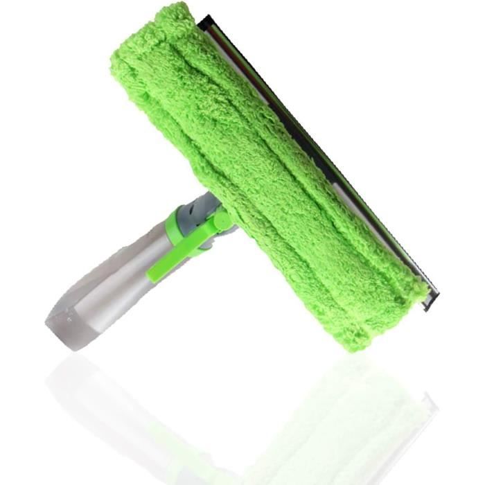 Nettoyeur Vitres Voiture Avec Poignée Extensible - 4 Tampons Microfibre - Tête Rotative 180° - Kit Nettoyage Auto