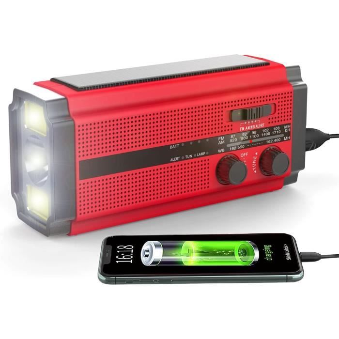 Radio D'Urgence, Radio Météo Fm-Am-Noaa Avec Lampe De Poche Sos Alarme