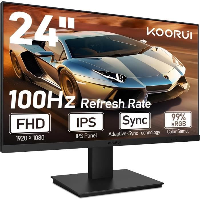 Écran PC Koorui 24E4 24 LED FHD 165Hz HDMI AMD Freesync USB VA