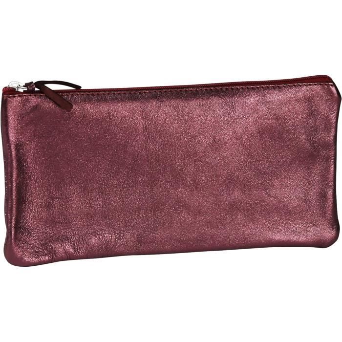 Trousse Scolaire Ronde Cuir D'Agneau Doré Irisé Clairefontaine – 5,5 X 22 Cm, Effet Pailleté Élégant