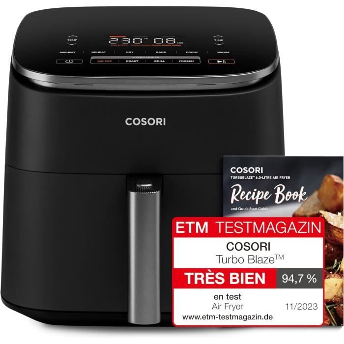 Friteuse Sans Huile COSORI TurboBlaze 6L - 9 En 1, économie D'énergie, Pour 3-5 Personnes