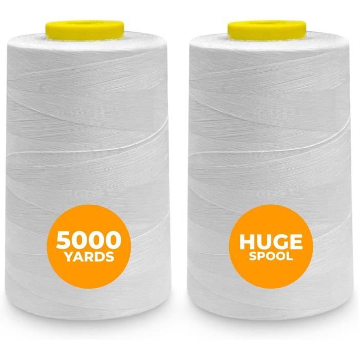 Lot De 4 Bobines Fil à Coudre Blanc 2743m Pour Surjeteuse - 100% Polyester NE 40/2