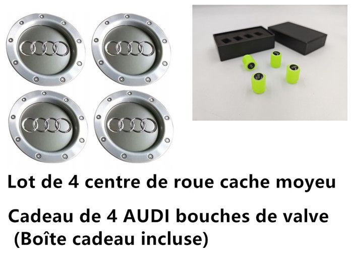 Lot de 4 centre de roue cache moyeu gris Remplacement pour Audi TT 8D0601165k 8D0 601 165K A014