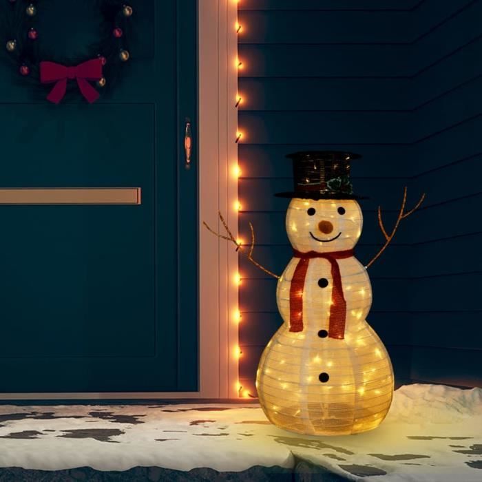 Décoration Figurine Bonhomme De Neige Lumineuse Sur Piles Avec