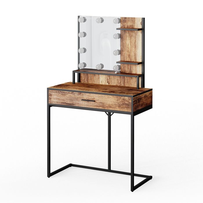 Coiffeuse table de maquillage avec miroir et commode compact Deva | Leroy Merlin
