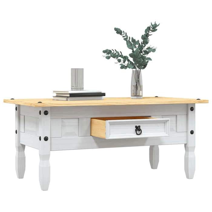 vidaXL Pin Table Basse Mexicain Table dAppoint Table de Canapé Bout de Canapé Table de Salon Salle de Séjour Maison Blanc 282626