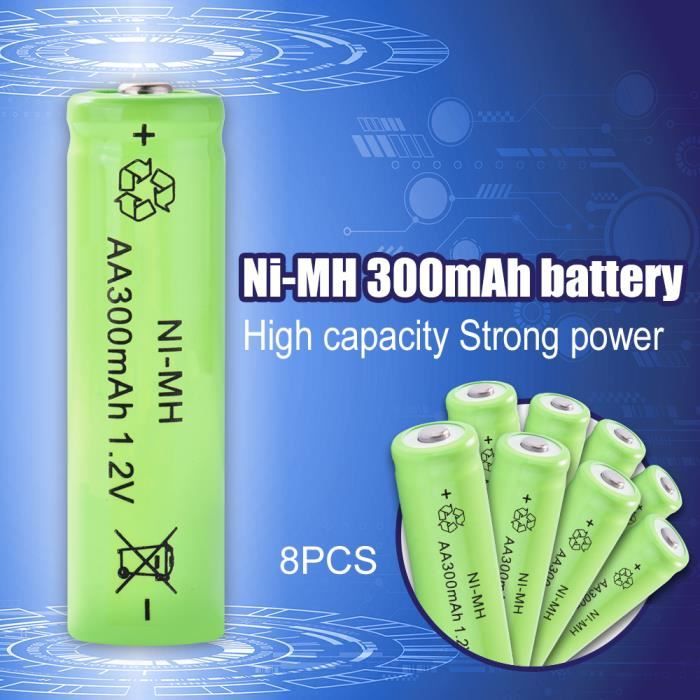 Batterie Rechargeable Ni-MH AAA 300mAh 1.2V - Pour Lampes Solaires, Jouets, Appareils à Faible Consommation