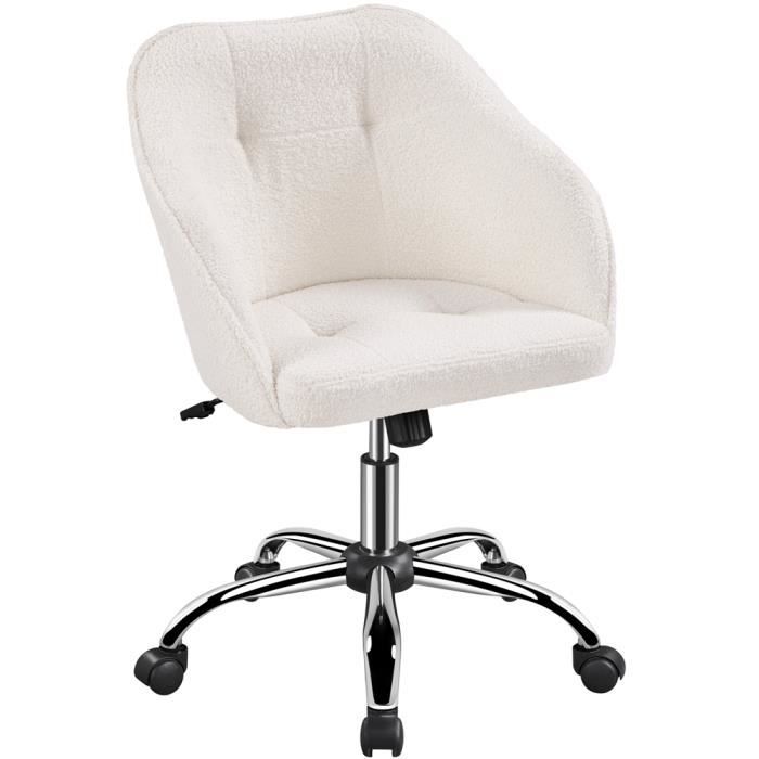 Fauteuil Bureau Ergonomique Yaheetech - Dossier Inclinable, Pivotant 360° - Assise Réglable - Gris Velours